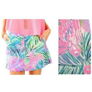 Lilly Pulitzer Nicki Skort Scarlet Macaw Pink Green Blue White 10